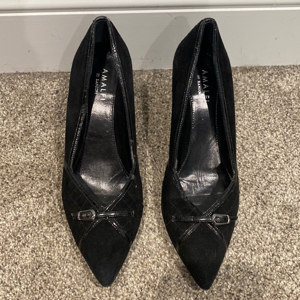 Amalfi by Rangoni Black Stiletto Heels Made in Italy - Size 7